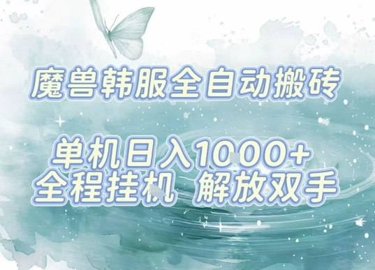 最新韩服游戏搬砖，单机日入1k+，全自动运行挂G项目，解放双手【揭秘】-多米联创