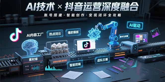 AI技术与抖音运营的深度融合应用：涵盖账号搭建、内容创作、收益变现等-58创客网
