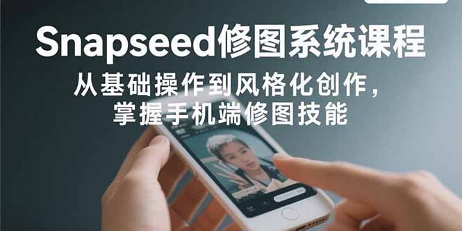 Snapseed修图系统课程：从基础操作到风格化创作，掌握手机端修图技能-58创客网