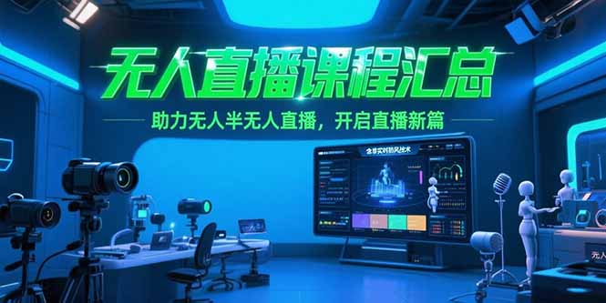 无人直播课程汇总，含非实时防风技术，助力无人半无人直播，开启直播新篇-58创客网