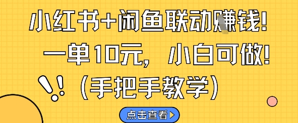 小红书+闲鱼联动挣钱，一单10元，小白可做-58创客网