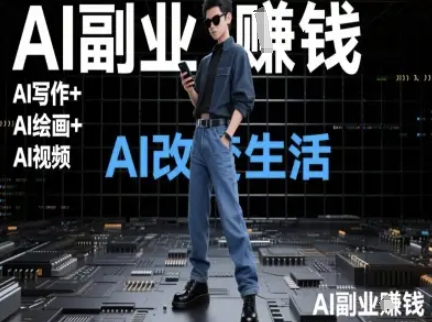 AI改变生活(Ai写作+AI绘画+Ai视频)，AI副业挣钱-多米联创