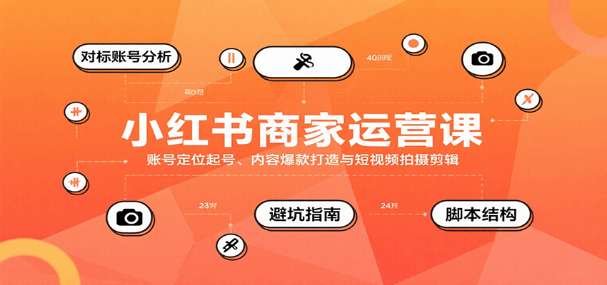 小红书商家运营课，账号定位起号、内容爆款打造与短视频拍摄剪辑-58创客网
