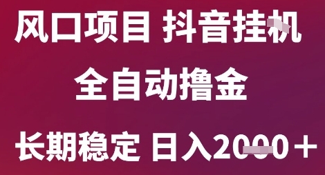 风口项目，六月最新玩法抖音无人挂G，全自动撸金，长期稳定 日入2k+【揭秘】-多米联创