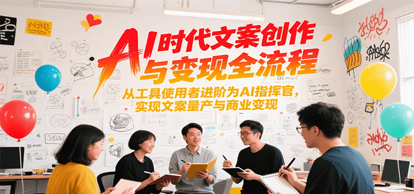 AI时代文案创作与变现全流程，从工具使用者进阶为AI指挥官，实现文案量产与商业变现-58创客网