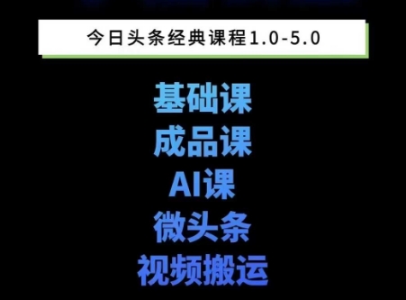头条图文课1-5期教你头条图文写作、微头条、视频搬运变现，适合新手快速起号玩法-多米联创