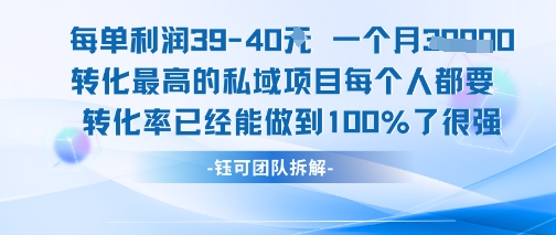 每单利润40一个月7k+转化最高的私域项目，每个人都要的产品转化率已经能做到100%-58创客网