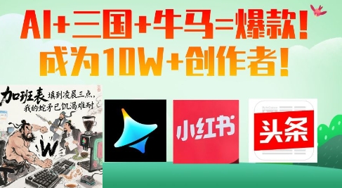 AI+三国+牛马=爆款！成为10W+创作者-58创客网
