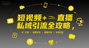 短视频+直播私域引流全攻略，IP打造 +视频引流 +直播引流 +私域沉淀-多米联创