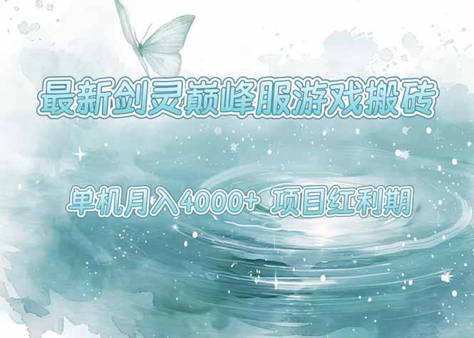 最新剑灵巅峰服游戏搬砖，项目红利期，单机稳定4000+操作简单好上手-多米联创