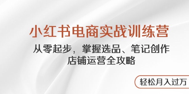 小红书电商实战训练营，从零起步，掌握选品、笔记创作、店铺运营全攻略…-多米联创