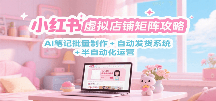 小红书虚拟店铺矩阵攻略：AI笔记批量制作 + 自动发货系统 + 半自动化运营-58创客网