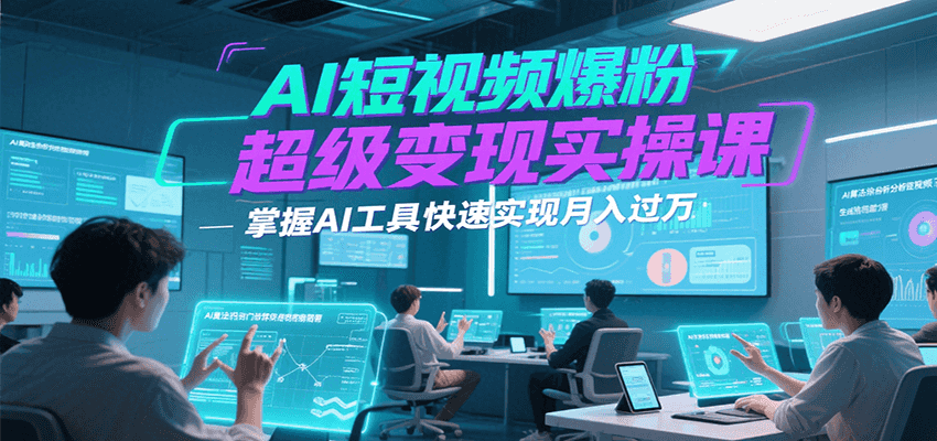 AI短视频爆粉超级变现实操课，掌握AI工具快速实现月入过万-58创客网