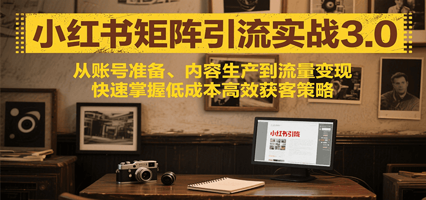 小红书矩阵引流3.0，从账号准备、内容生产到流量变现，快速掌握低成本高效获客策略-58创客网