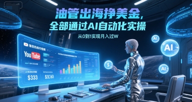 油管出海挣美金，全部通过AI自动化实操，从0到1实现月入过W-58创客网