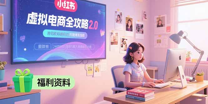 虚拟电商全攻略2.0，开店选品实操流程，账号定位、货源发布、笔记发布技巧-多米联创