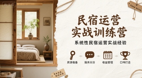 民宿运营实战训练营，系统性民宿运营实战经验-多米联创