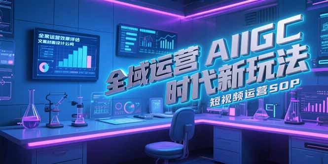 全域运营AIGC时代新玩法，文案封面设计公式，短视频运营SOP-58创客网