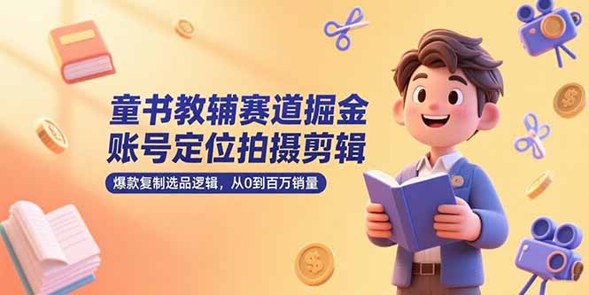 童书教辅赛道掘金，账号定位拍摄剪辑，爆款复制选品逻辑，从0到百万销量-58创客网