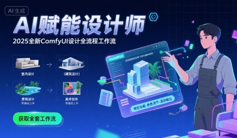AI赋能设计师， 2025全新comfyui设计全流程工作流 ，室内-建筑-景观-美术，零基础直接上手-58创客网
