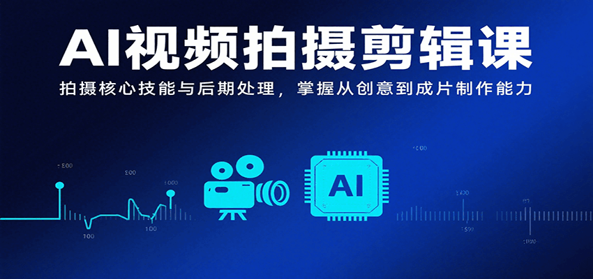 AI视频拍摄剪辑课，拍摄核心技能与后期处理，掌握从创意到成片制作能力-58创客网