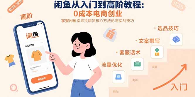 闲鱼从入门到高阶教程：0成本电商创业，掌握闲鱼卖货核心方法论与实战技巧-58创客网