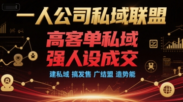 一人公司私域联盟，高客单私域，强人设成交，建私域 搞发售 广结盟 造势能-58创客网