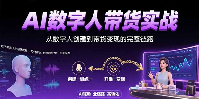 AI数字人+带货实战：从数字人创建到带货变现的完整链路-58创客网