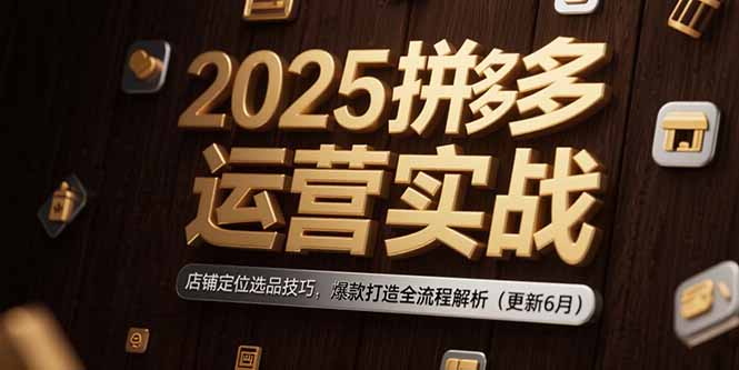 2025拼多多运营实战：店铺定位选品技巧，爆款打造全流程解析(更新6月-58创客网