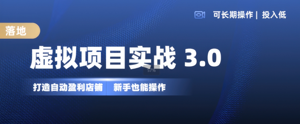 虚拟项目实战3.0，打造自动盈利店铺，可长期操作投入低，新手也能操作-58创客网