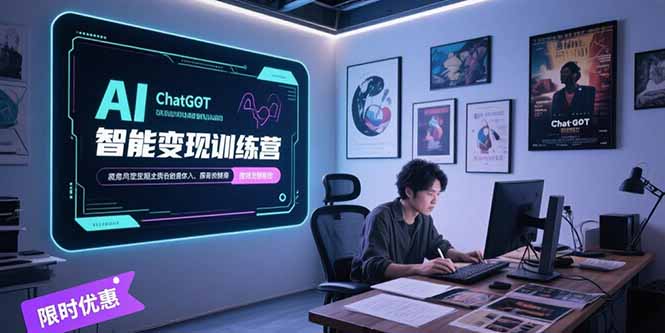 AI智能变现训练营，ChatGPT写作变现，电影解说制作，图文带货方法论-58创客网