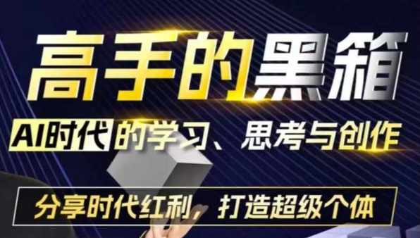 高手的黑箱：AI时代学习、思考与创作-分红时代红利，打造超级个体-58创客网