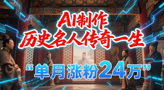 暴力起号！用AI制作历史名人传奇一生，单月涨粉24W，涨粉+变现赛道黑马来了-58创客网