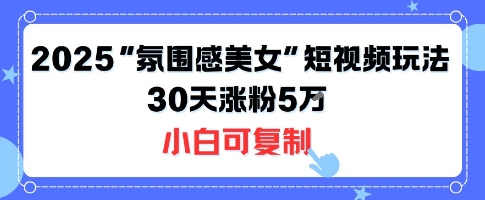 不露脸也能火！2025“氛围感美女”短视频玩法，30天涨粉5W小白可复制-58创客网