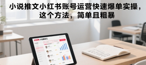 小说推文小红书账号运营快速爆单实操，这个方法，简单且粗暴-58创客网