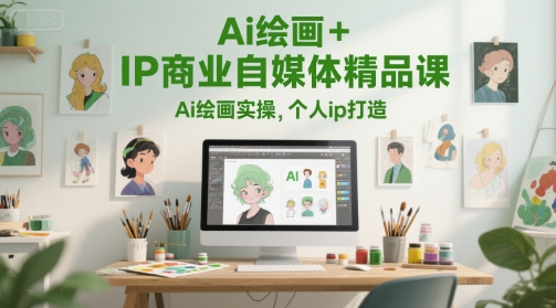 Ai绘画+IP商业自媒体精品课，Ai绘画实操，个人ip打造-58创客网