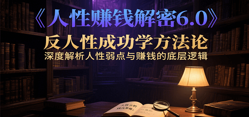 人性赚钱解密6.0，反人性成功学方法论，深度解析人性弱点与赚钱的底层逻辑-58创客网