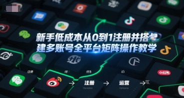 新手低成本从0到1注册并搭建多账号全平台矩阵操作教学，手机号-邮箱-IP-工具-58创客网