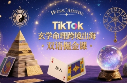 TikTok玄学命理跨境出海双语掘金课，手把手教你用命理知识精准直击海外用户痛点-58创客网