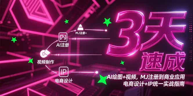 3天速成AI绘图+视频，MJ注册到商业应用，电商设计+IP统一实战指南-58创客网