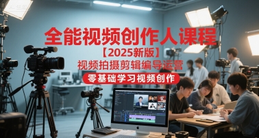 全能视频创作人课程【2025新版】视频拍摄剪辑编导运营，零基础学习视频创作-58创客网