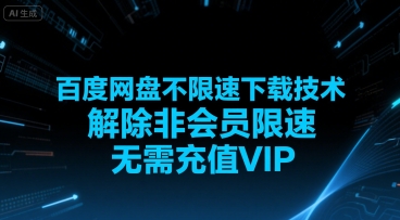 百度网盘不限速下载技术，解除非会员限速，无需充值VIP-58创客网