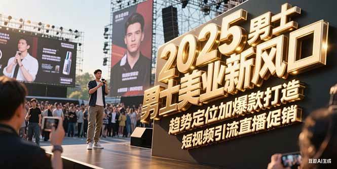 2025男士美业新风口，趋势定位加爆款打造，短视频引流直播促销-58创客网