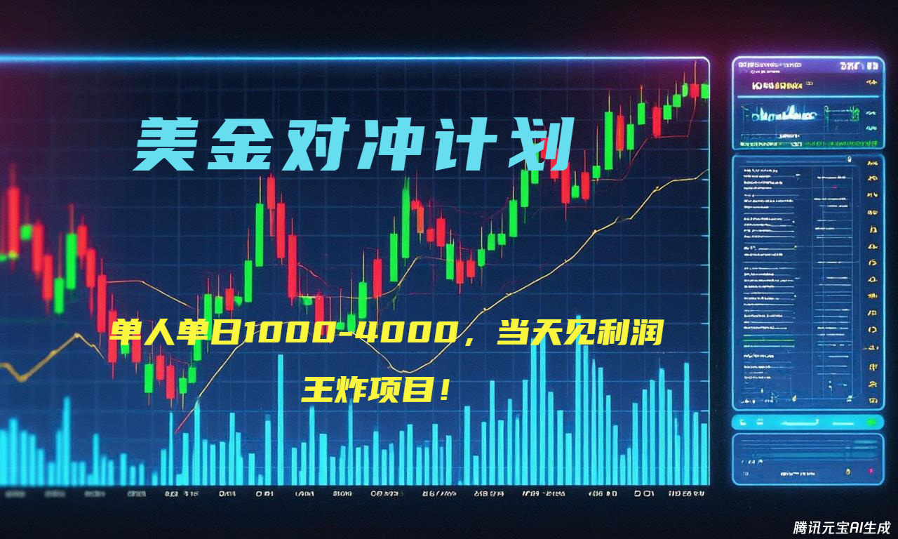 2025年最暴力项目“美金先登计划”最新最强对冲战法，每日实际收益1K-4K-58创客网