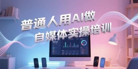 普通人用AI做自媒体实操培训，普通人一个人用ai做自媒体，视频制作、短视频引流、直播带货，轻松入门-58创客网