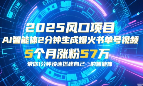 AI智能体2分钟一键生成爆火书单号原创视频，5个月涨粉57w，带你零代码1分钟搭建智能体-58创客网