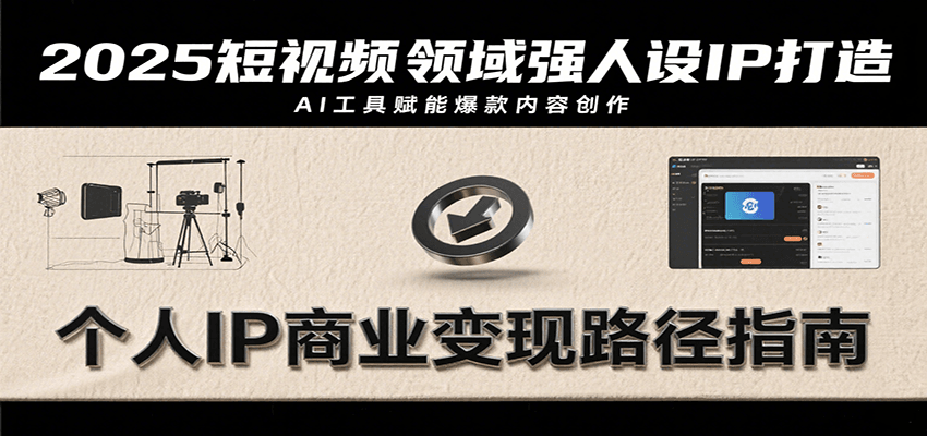 2025短视频领域强人设IP打造，结合爆款案例与AI工具应用，从个人出镜到商业成交转化-58创客网