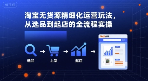 淘宝无货源精细化运营玩法，从选品到起店的全流程实操-58创客网