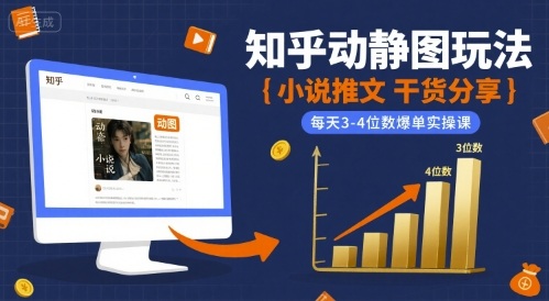 小说推文干货分享之知乎动静图玩法，每天3-4位数爆单实操课-58创客网