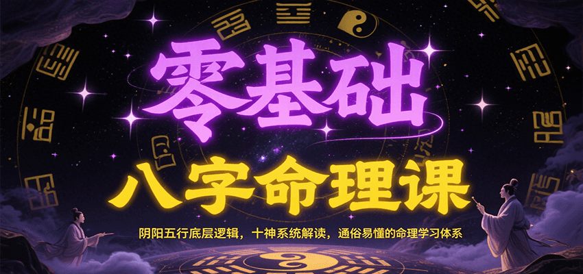 零基础八字命理课：阴阳五行底层逻辑，十神系统解读，通俗易懂的命理学习体系-58创客网